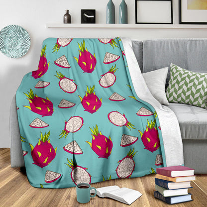 Dragonfruit Pattern Print Design DF01 Fleece Blanket