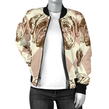 Mastiffs Pattern Print Design 01 Women's Bomber Jacket