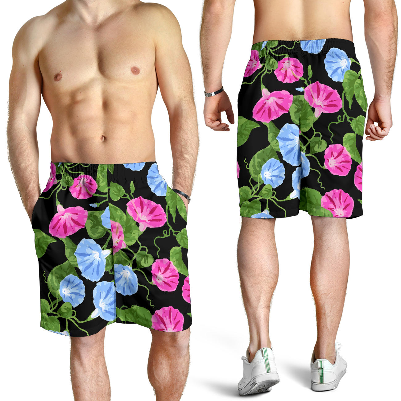 Morning Glory Pattern Print Design MG04 Mens Shorts