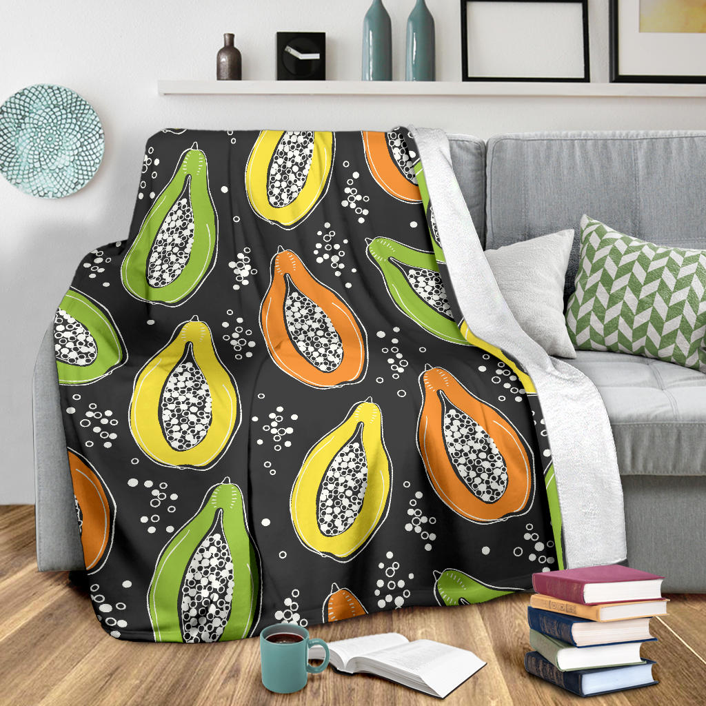 Papaya Pattern Print Design PP05 Fleece Blanket