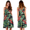 Bird Of Paradise Pattern Print Design BOP06 Midi Dress