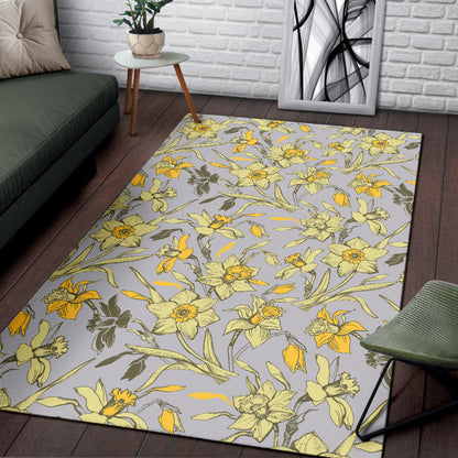 Daffodils Pattern Print Design DF05 Area Rugs