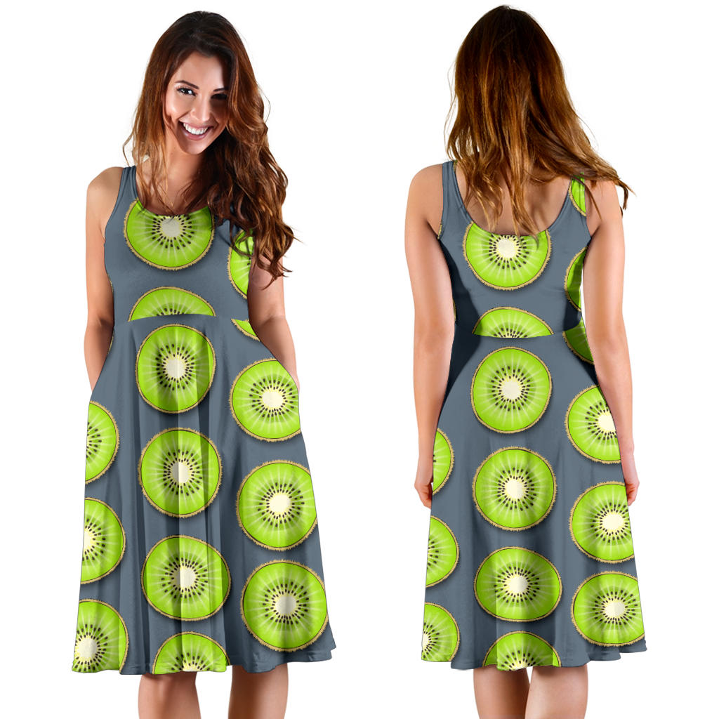Kiwi Pattern Print Design KW06 Midi Dress