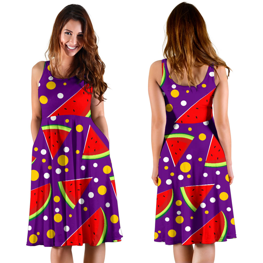 Watermelon Pattern Print Design WM010 Midi Dress