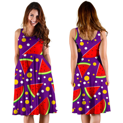 Watermelon Pattern Print Design WM010 Midi Dress