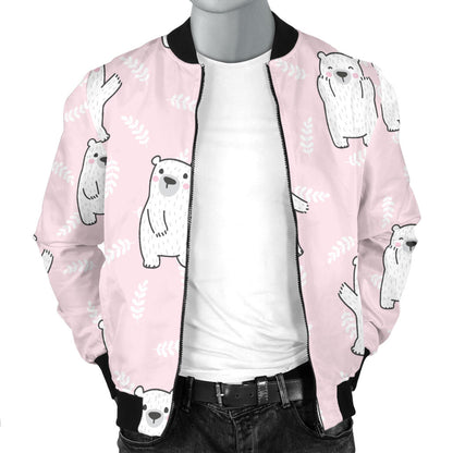 Polar Bear Pattern Print Design PB09 Men Bomber Jacket