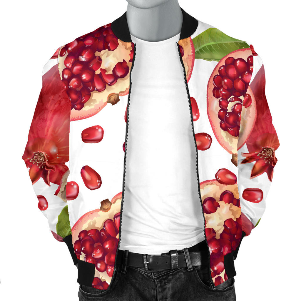 Pomegranate Pattern Print Design PG03 Men Bomber Jacket