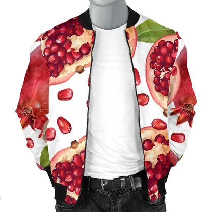 Pomegranate Pattern Print Design PG03 Men Bomber Jacket