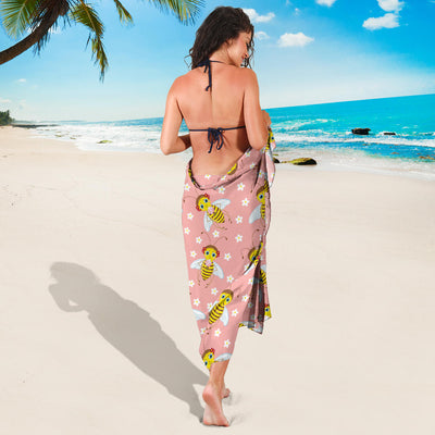 Bee Pattern Print Design BEE07 Sarong Pareo Wrap