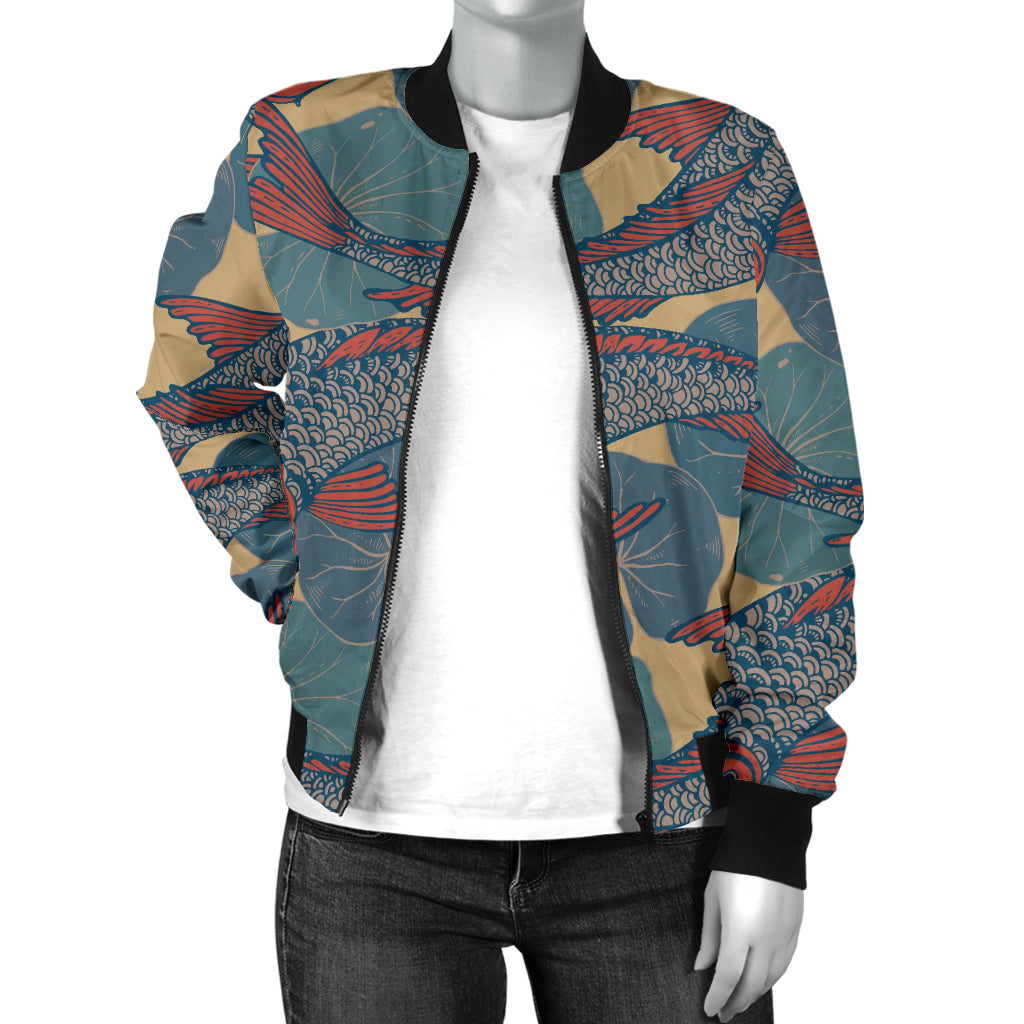 Pisces Pattern Print Design A01 Women's Bomber Jacket