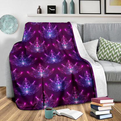 lotus Pattern Print Design LO01 Fleece Blanket