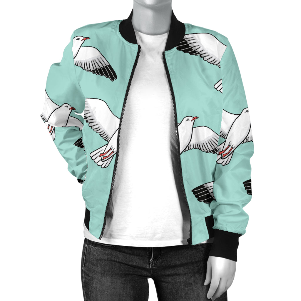 Pigeon Pattern Print Design 02 Women's Bomber Jacket