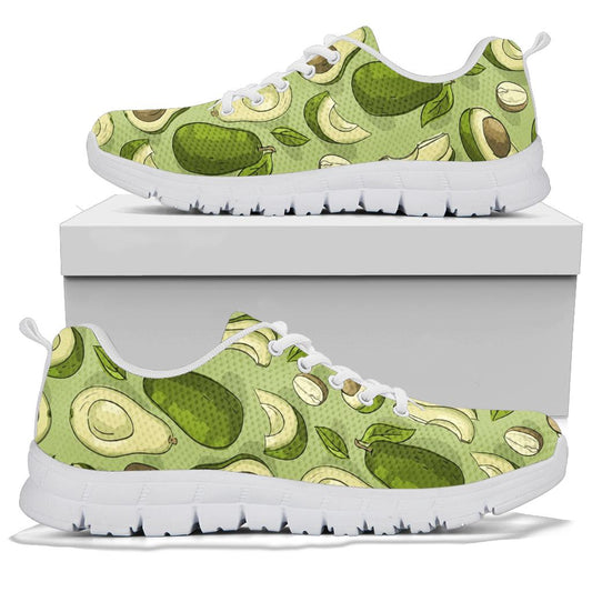 Avocado Pattern Print Design AC03 Sneakers White Bottom Shoes