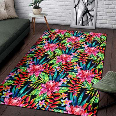 Heliconia Pattern Print Design HL02 Area Rugs