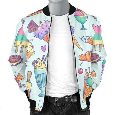 Ice Cream Pattern Print Design IC02 Men Bomber Jacket