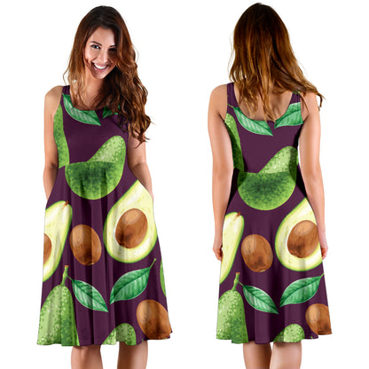 Avocado Pattern Print Design AC08 Midi Dress