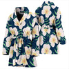 Pink Plumeria Pattern Print Design PM016 Women Bathrobe