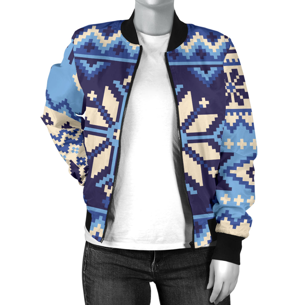 Nordic Pattern Print Design A04 Women's Bomber Jacket