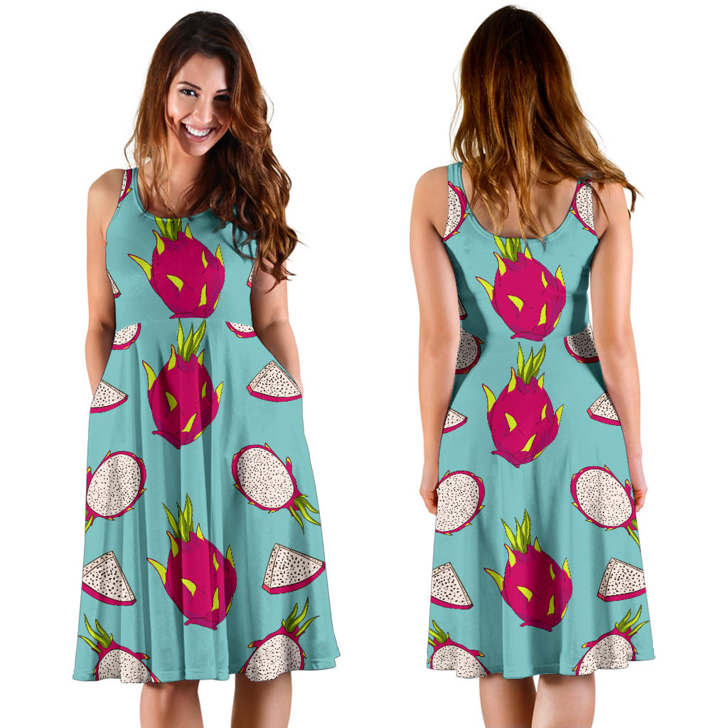 Dragonfruit Pattern Print Design DF01 Midi Dress
