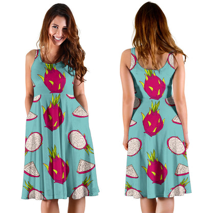 Dragonfruit Pattern Print Design DF01 Midi Dress