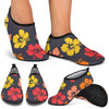 Hibiscus Pattern Print Design HB024 Aqua Water Shoes