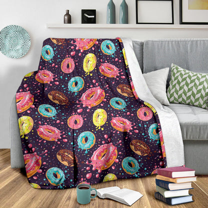 Donut Pattern Print Design DN03 Fleece Blanket