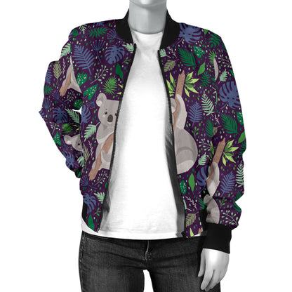 Koala Pattern Print Design 06 Women's Bomber Jacket