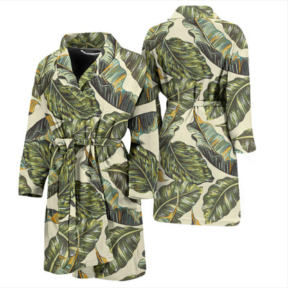 Banana Leaf Pattern Print Design BL08 Men Bathrobe