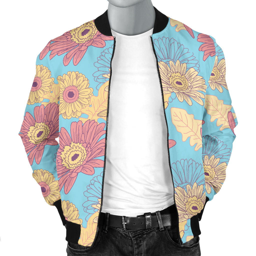Gerberas Pattern Print Design GB04 Men Bomber Jacket