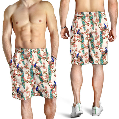 Cherry Blossom Peacock Mens Shorts