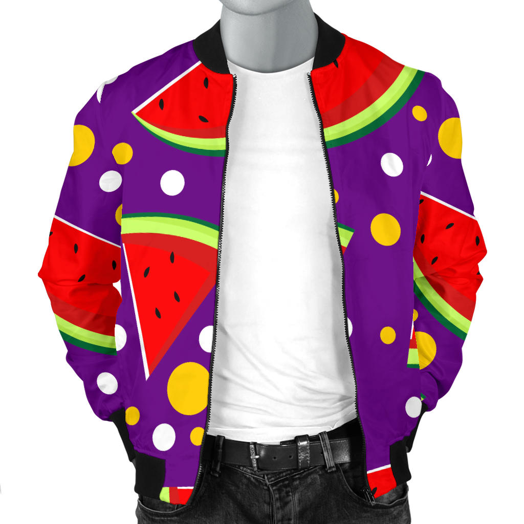 Watermelon Pattern Print Design WM010 Men Bomber Jacket