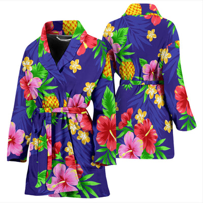 Hawaiian Themed Pattern Print Design H05 Women Bathrobe