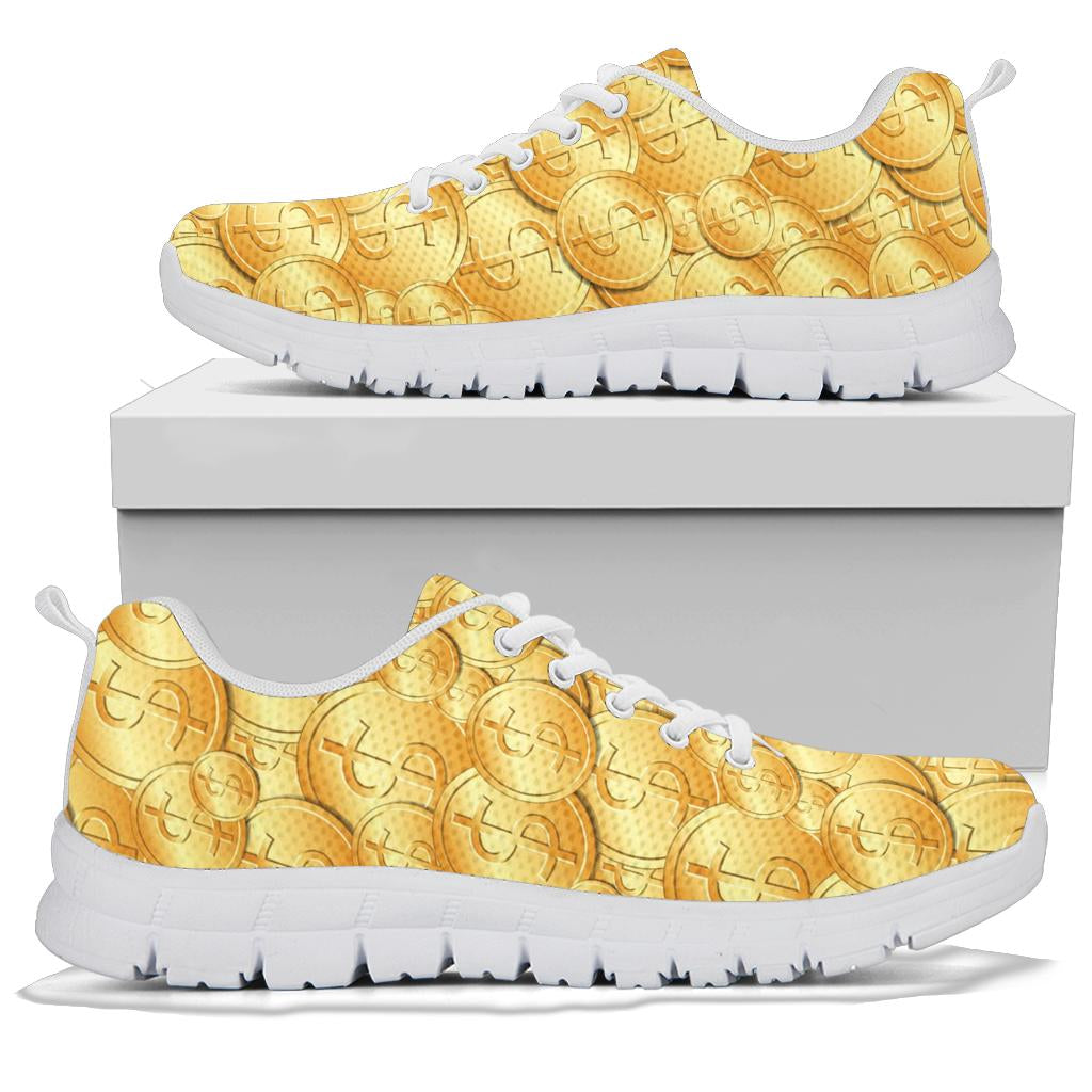 Dollar Pattern Print Design DO03 Sneakers White Bottom Shoes