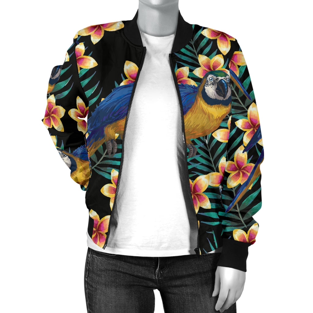 Macaw Pattern Print Design 01 Women's Bomber Jacket