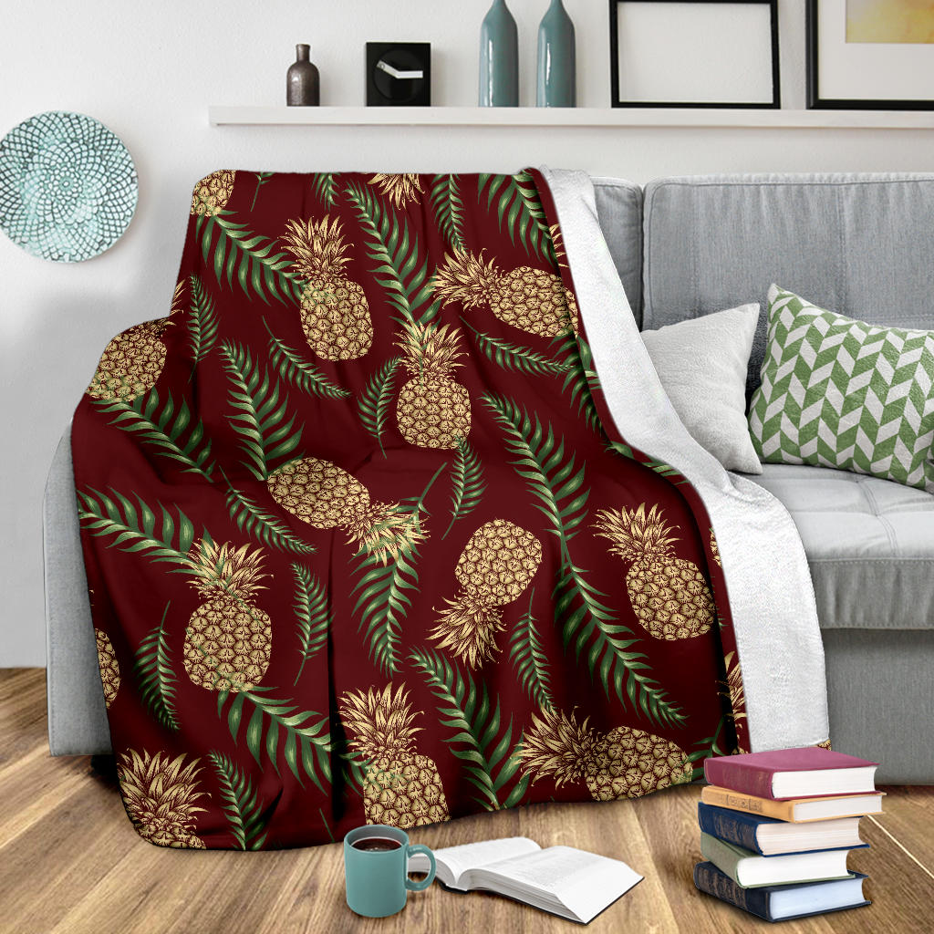 Pineapple Pattern Print Design PP013 Fleece Blanket