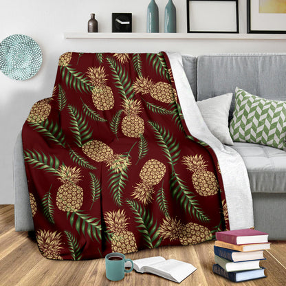 Pineapple Pattern Print Design PP013 Fleece Blanket