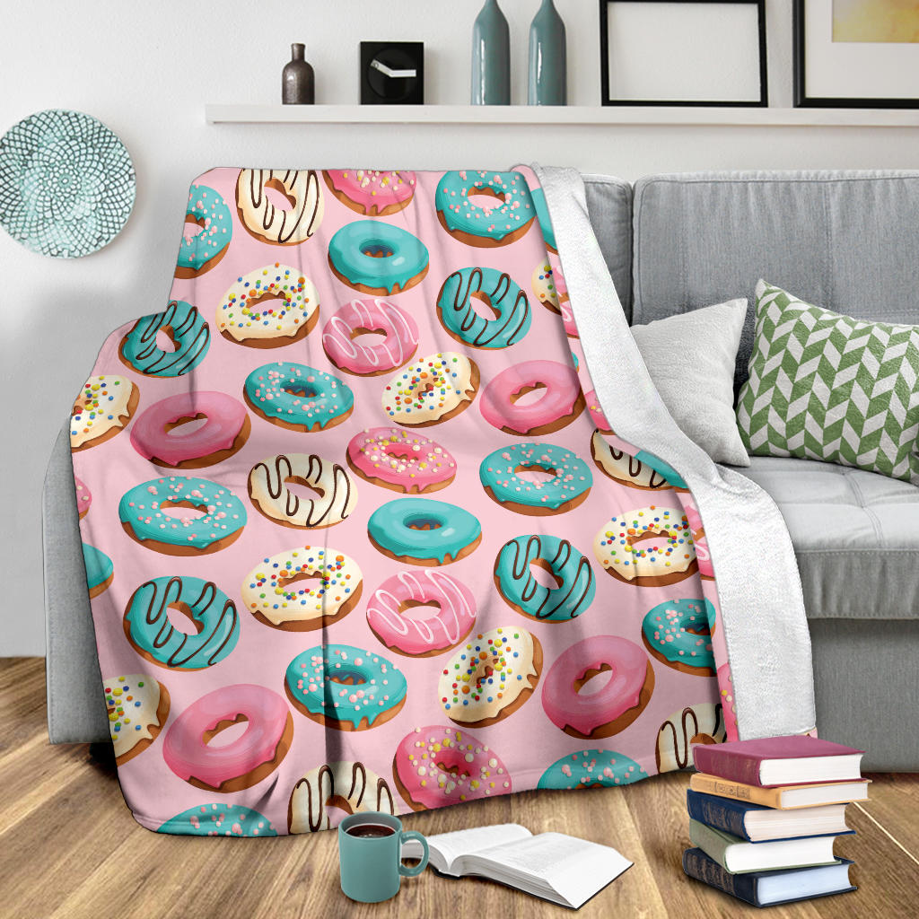 Donut Pattern Print Design DN06 Fleece Blanket