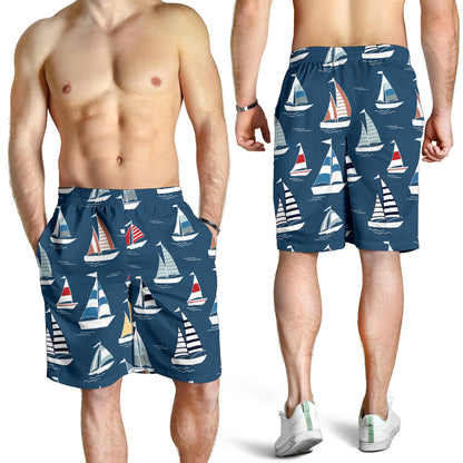 Sailing Ships Pattern Print Design A04 Mens Shorts