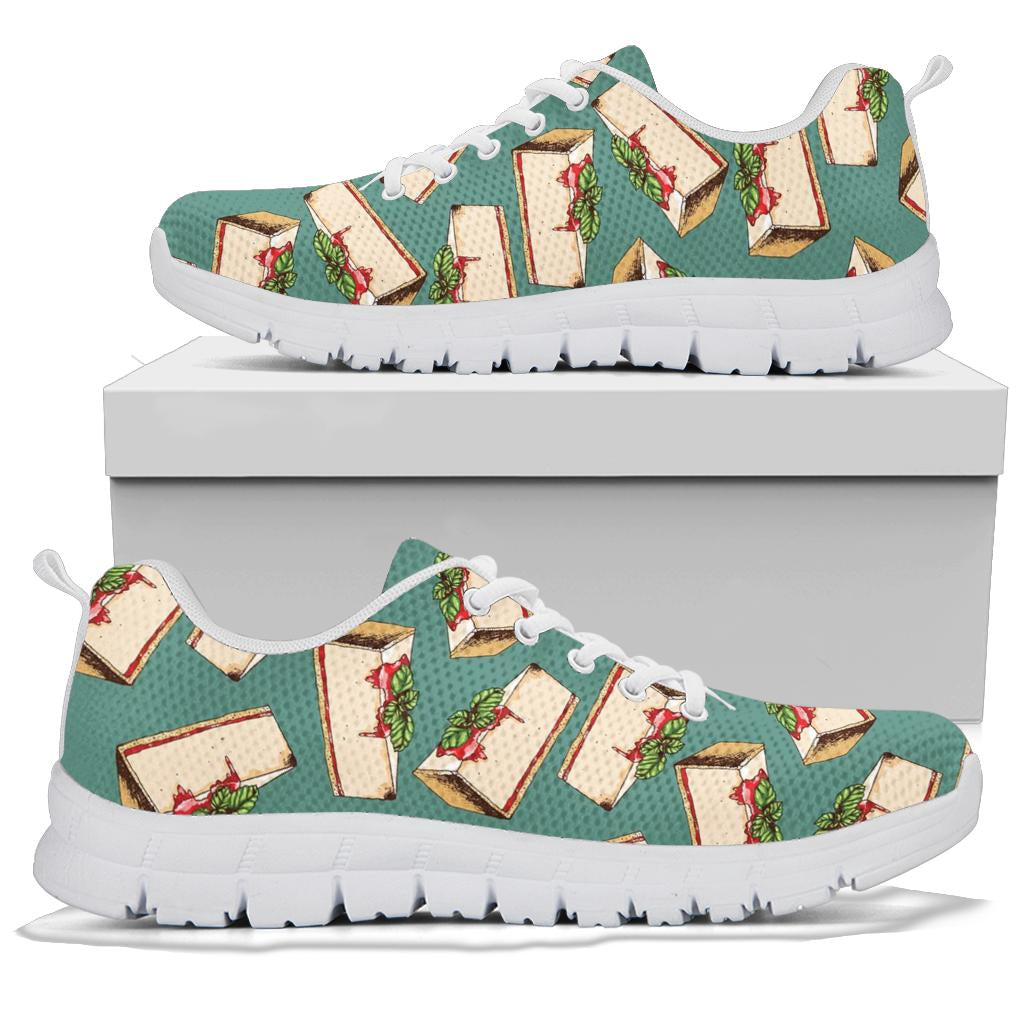 Cheesecake Pattern Print Design CK02 Sneakers White Bottom Shoes