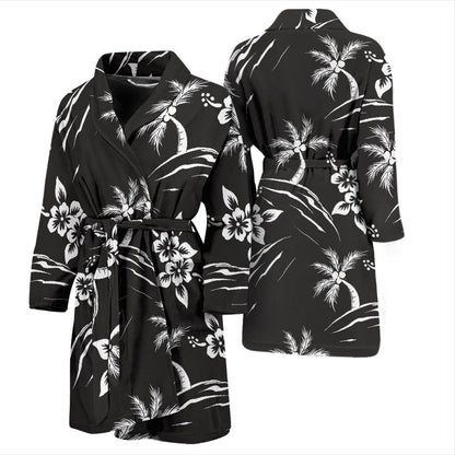 Palm Tree Pattern Print Design PT02 Men Bathrobe