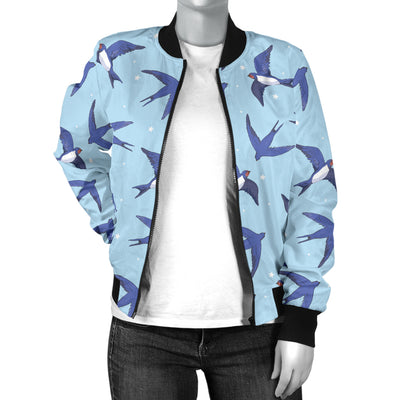 Swallow Bird Pattern Print Design 06 Women's Bomber Jacket