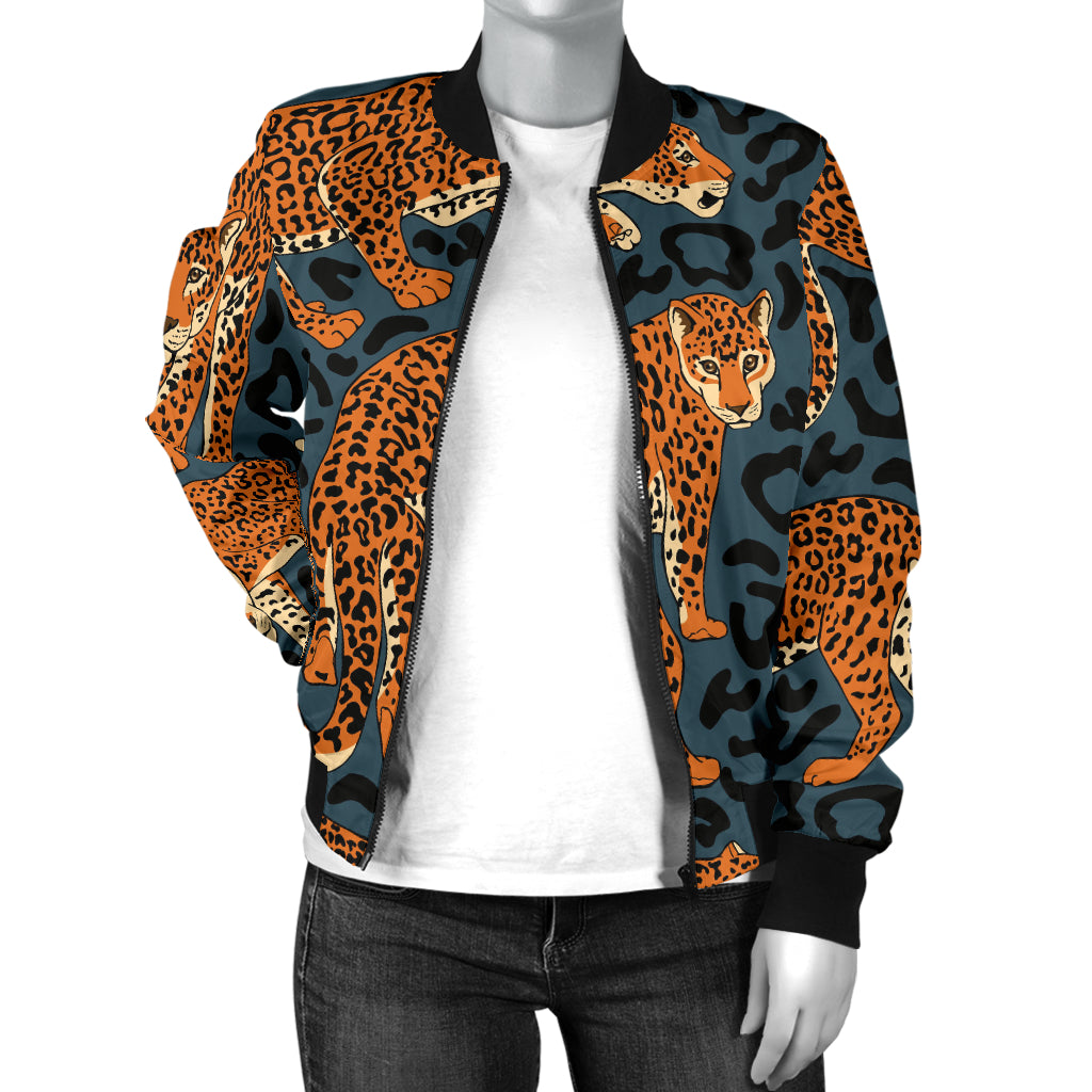 Jaguar Pattern Print Design 04 Women's Bomber Jacket