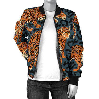 Jaguar Pattern Print Design 04 Women's Bomber Jacket