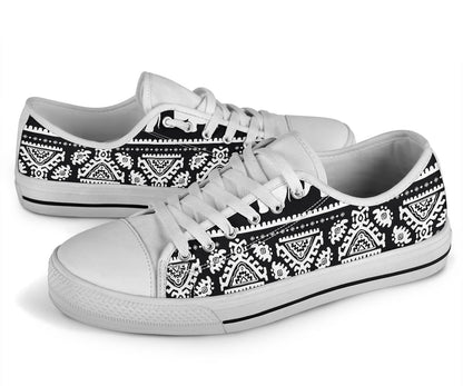 Elephant Pattern White Bottom Low Top Shoes