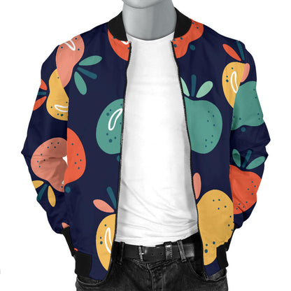 Apple Pattern Print Design AP09 Men Bomber Jacket