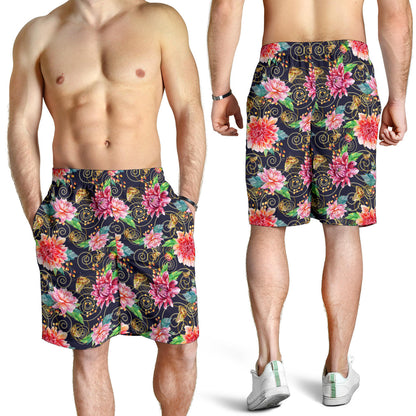 Dahlia Pattern Print Design DH02 Mens Shorts