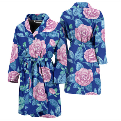 Camellia Pattern Print Design CM05 Men Bathrobe