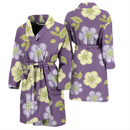 Anemone Pattern Print Design AM013 Men Bathrobe