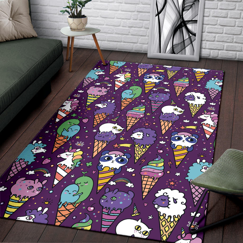 Ice Cream Pattern Print Design IC07 Area Rugs