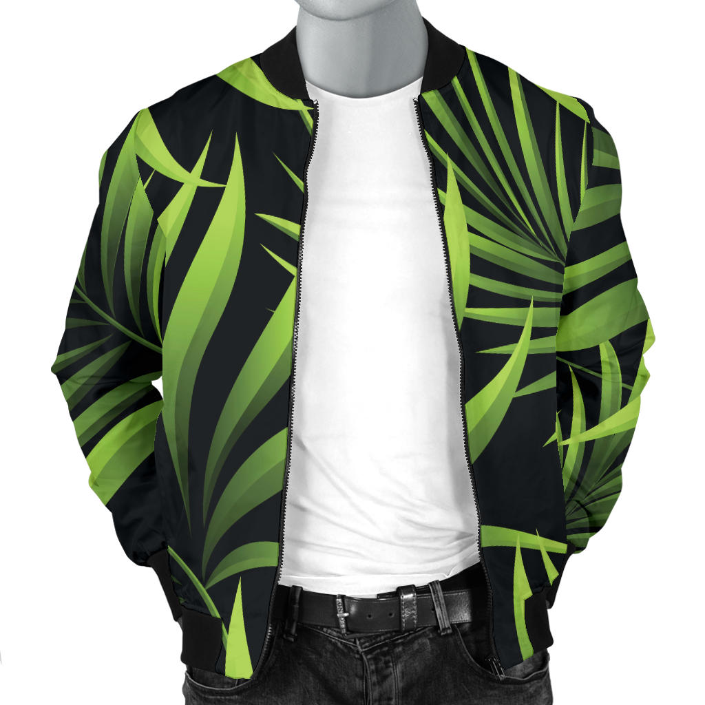 Palm Leaves Pattern Print Design PL07 Men Bomber Jacket